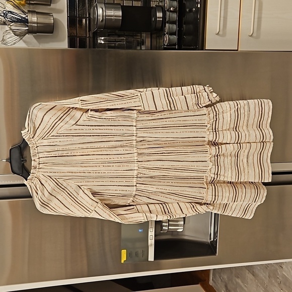 💕VERONICA BEARD💕 Danica Metallic Dress ~ Natural Multi-Color XS NWT - Picture 12 of 16